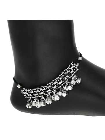 Western Thread Anklet in Black color - a299