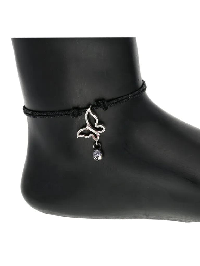Western Thread Anklet in Black color - a344