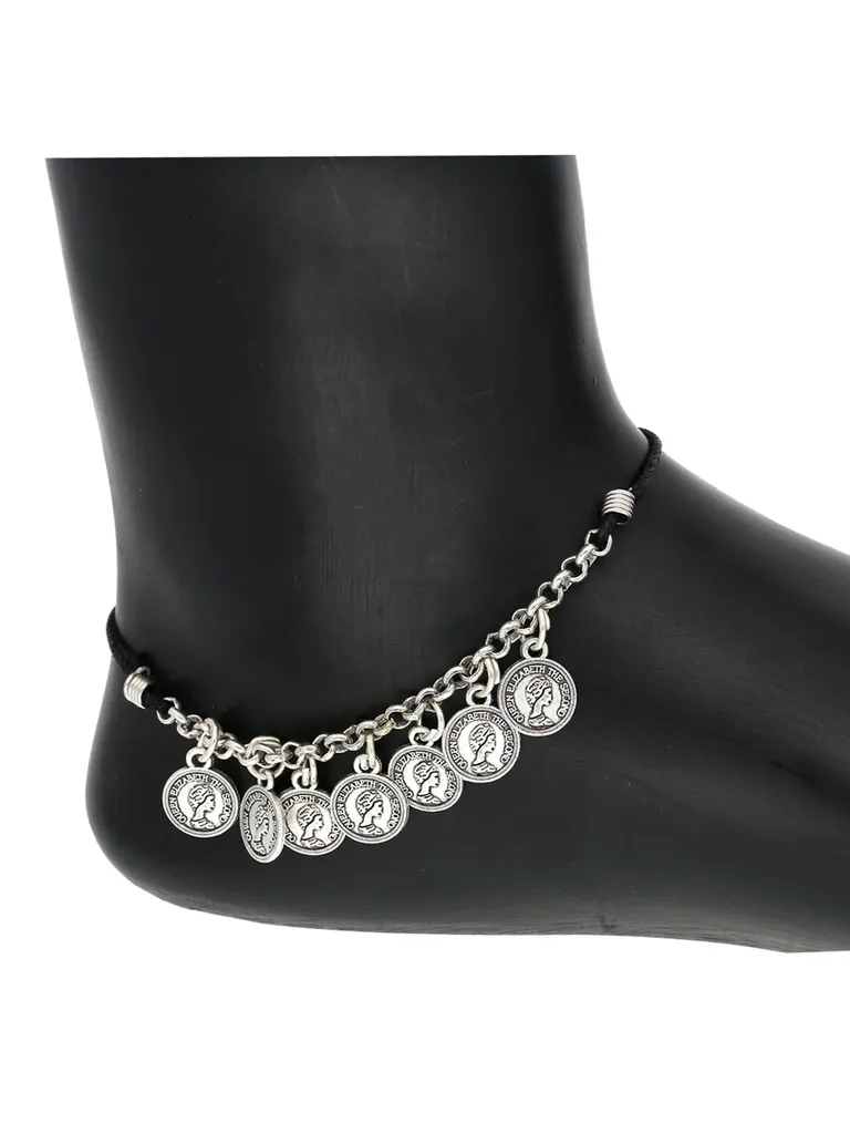 Western Thread Anklet in Black color - a361