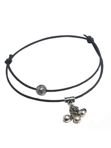 Western Thread Anklet in Black color - a387