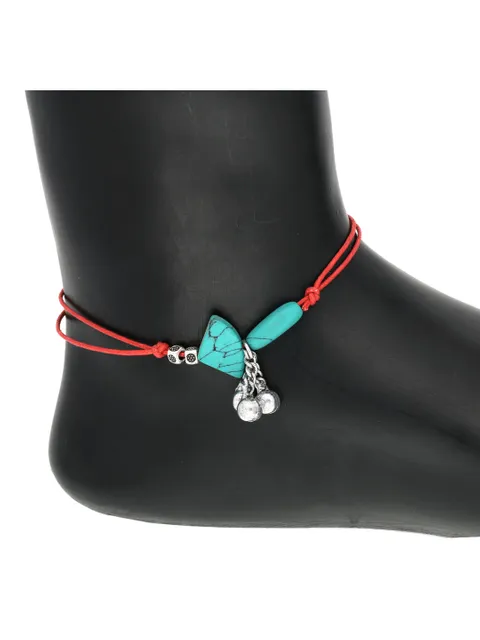Western Thread Anklet in Firoza color - a480