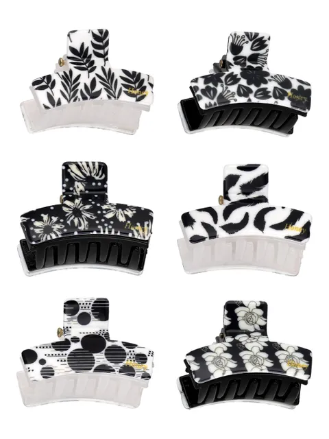 Honey Butterfly Clip in Black & White color - CNB40158