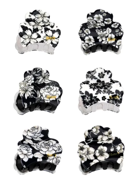 Honey Butterfly Clip in Black & White color - CNB40239