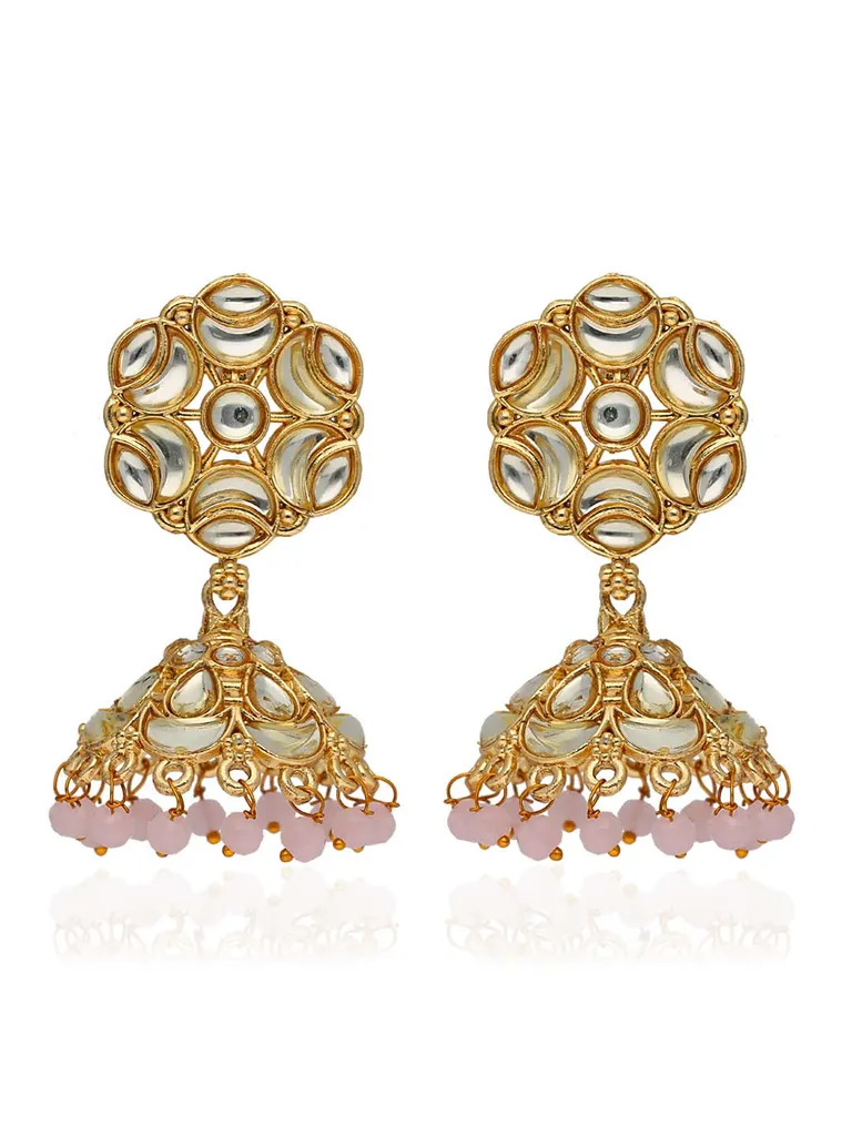 Kundan Jhumka Earrings in Gold finish - CNB41254