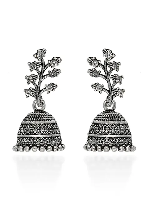 Jhumka Earrings in Oxidised Silver finish - TAH311