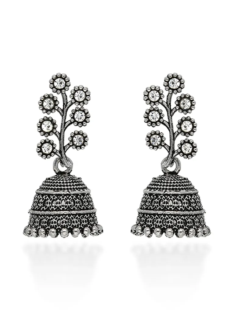 Jhumka Earrings in Oxidised Silver finish - TAH511