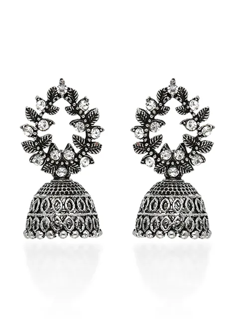 Jhumka Earrings in Oxidised Silver finish - TAH212