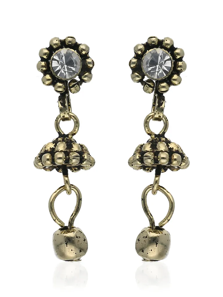 Jhumka Earrings in Oxidised Gold finish - OMJ8006