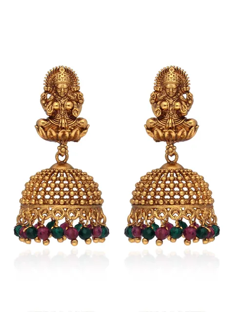 Temple Jhumka Earrings in Gold finish - ULA722