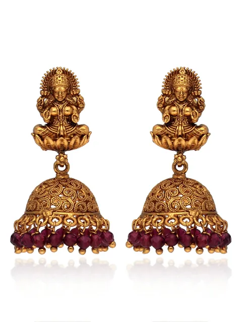 Temple Jhumka Earrings in Rajwadi finish - CNB31118
