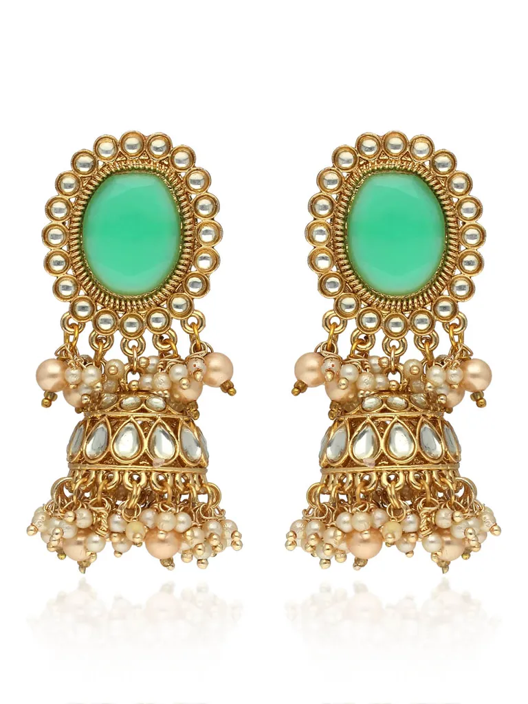 Kundan Jhumka Earrings in Gold finish - CNB41282