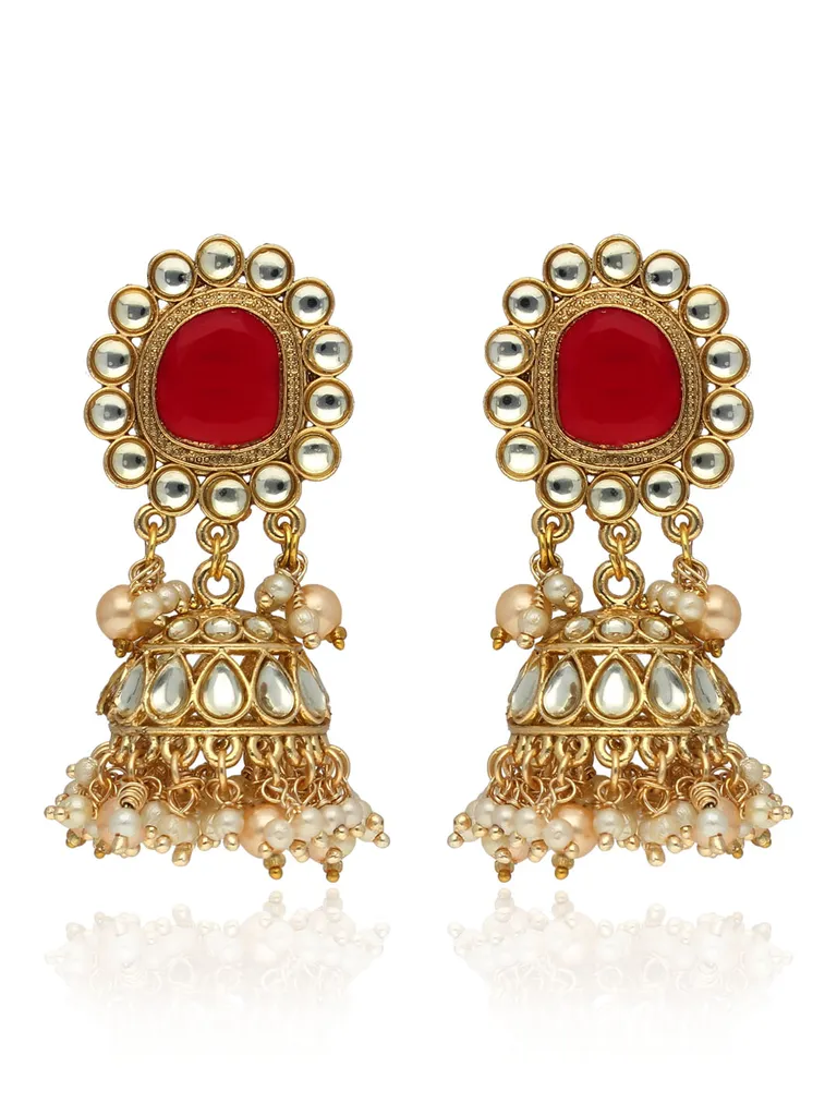 Kundan Jhumka Earrings in Gold finish - CNB41288