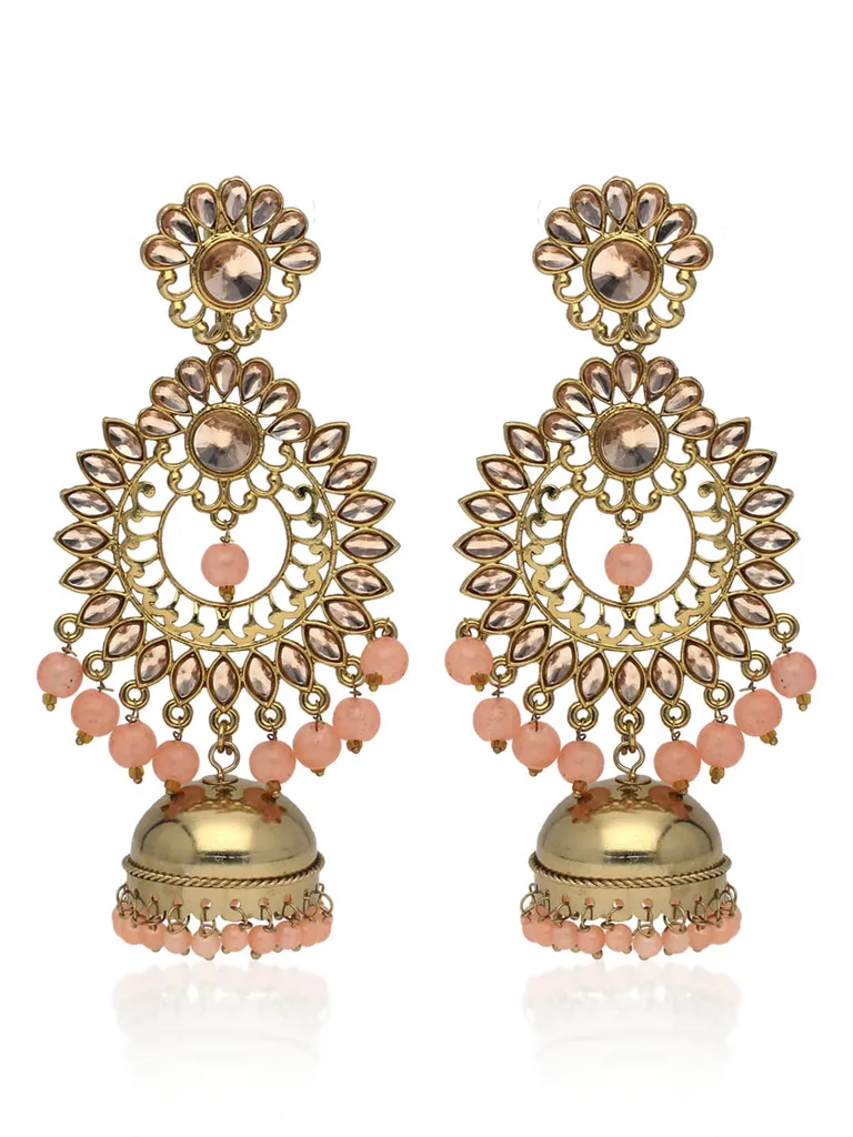 Traditional Jhumka Earrings in Gold finish - CNB41303