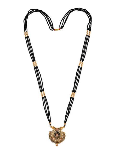 Double Line Mangalsutra in Oxidised Gold finish - SDX122