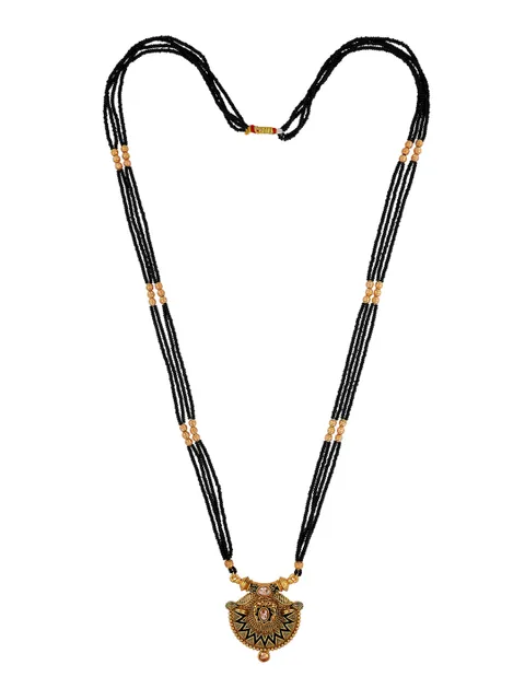 Double Line Mangalsutra in Oxidised Gold finish - SDX121