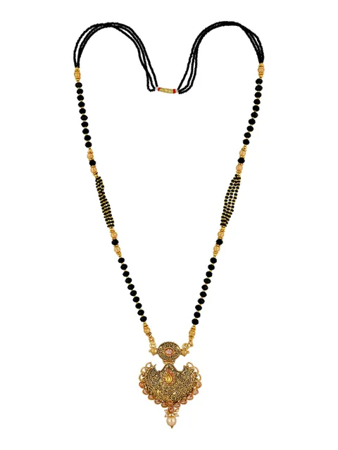 Double Line Mangalsutra in Oxidised Gold finish - MLF2