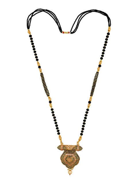 Double Line Mangalsutra in Oxidised Gold finish - MLF5