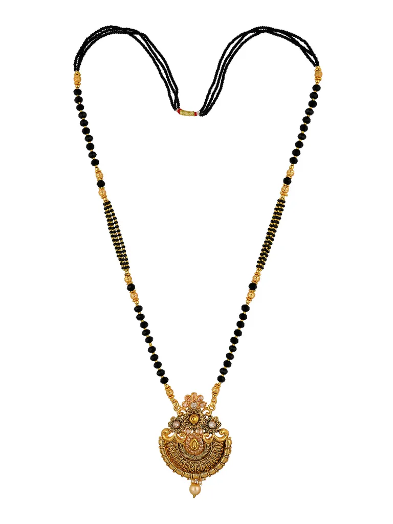 Double Line Mangalsutra in Oxidised Gold finish - MLF9