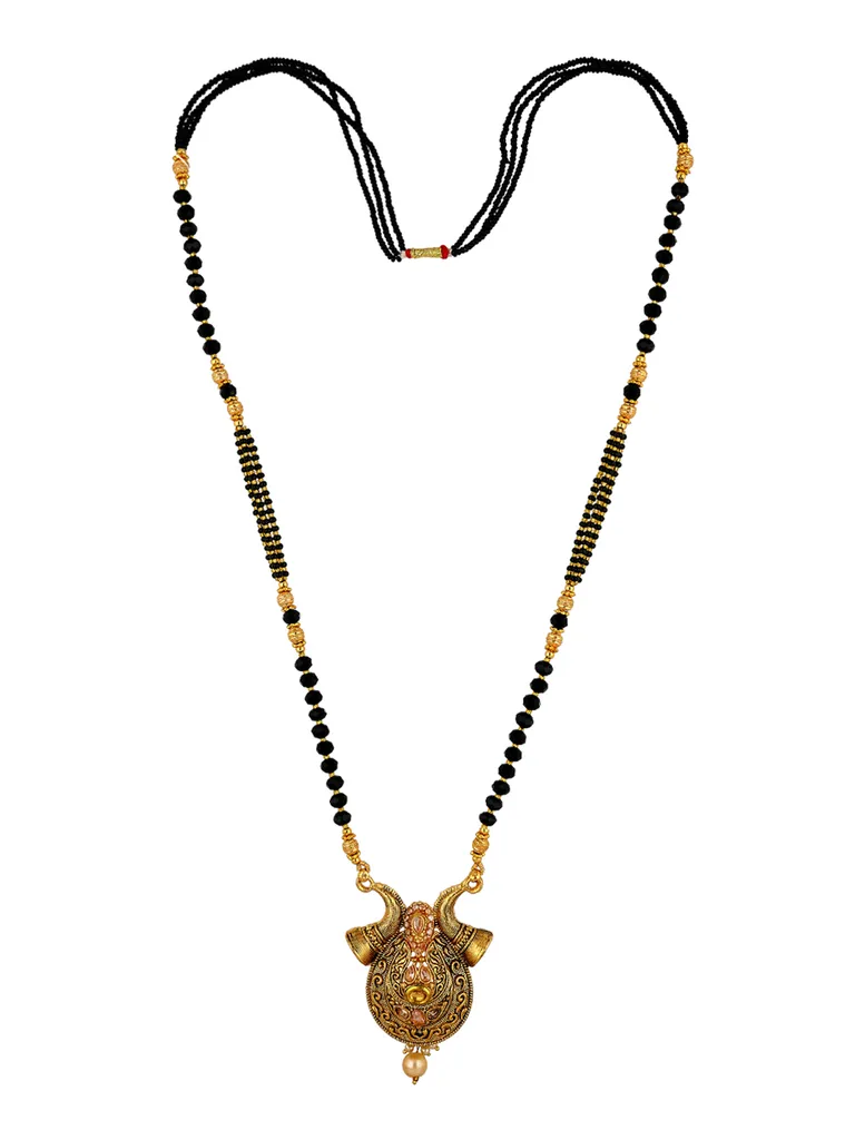 Double Line Mangalsutra in Oxidised Gold finish - MLF3