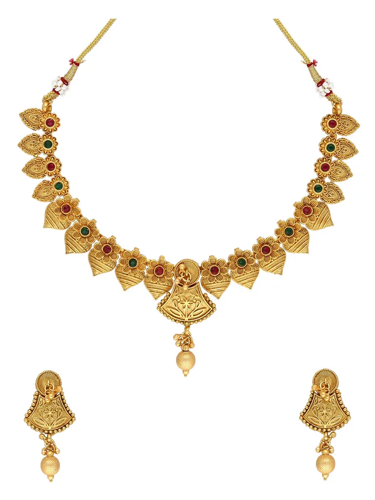 Antique Necklace Set in Rajwadi finish - A3051