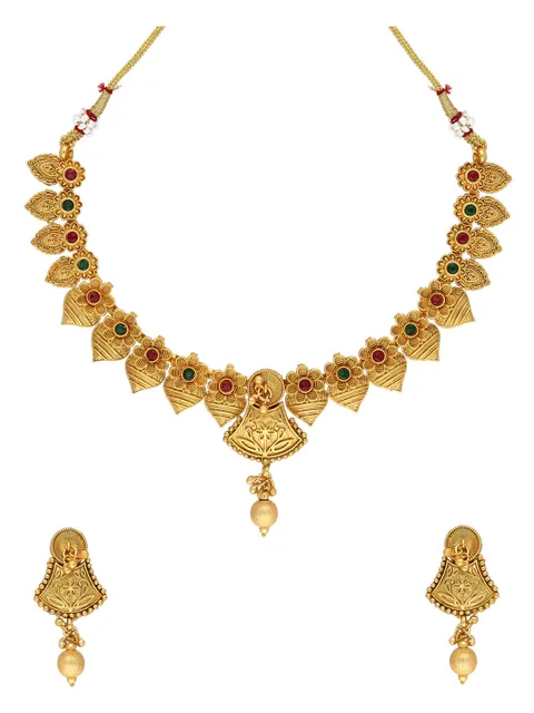Antique Necklace Set in Rajwadi finish - A3051