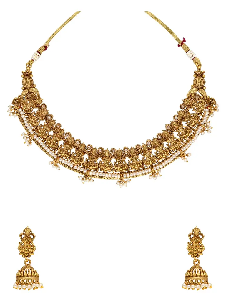 Temple Necklace Set in Gold finish - A3023