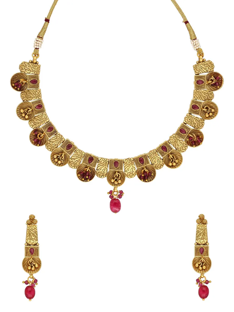 Antique Necklace Set in Rajwadi finish - A3117