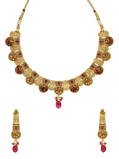 Antique Necklace Set in Rajwadi finish - A3117