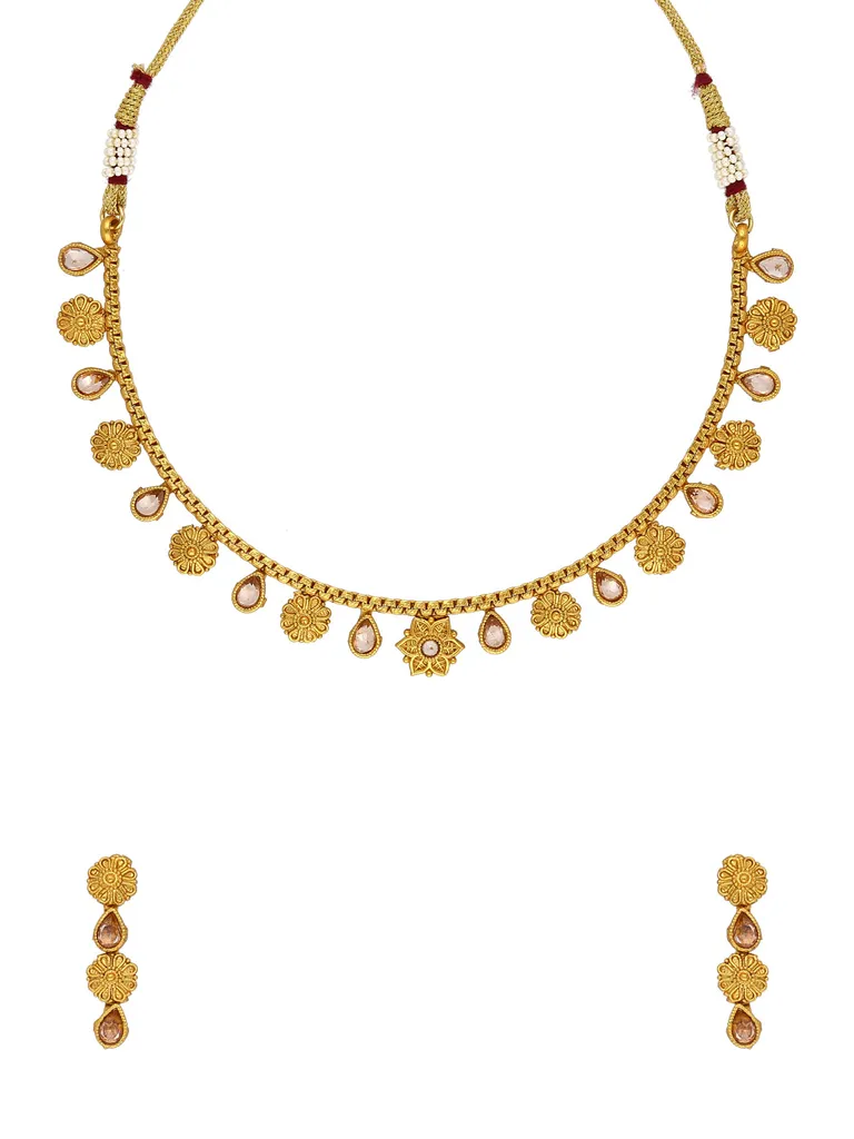 Antique Necklace Set in Gold finish - A2907