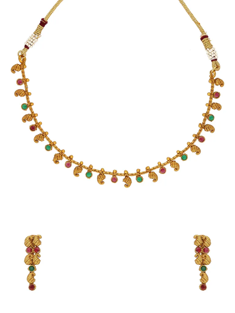 Antique Necklace Set in Gold finish - A2899