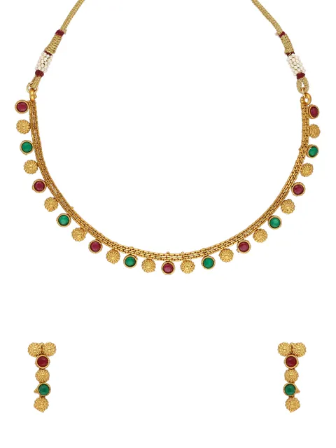 Antique Necklace Set in Gold finish - A2898