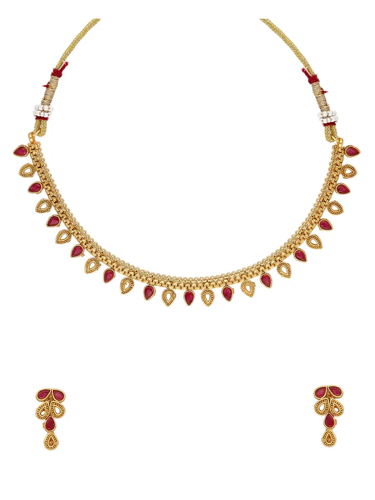 Antique Necklace Set in Rajwadi finish - A2909