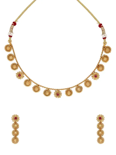 Antique Necklace Set in Rajwadi finish - A2905