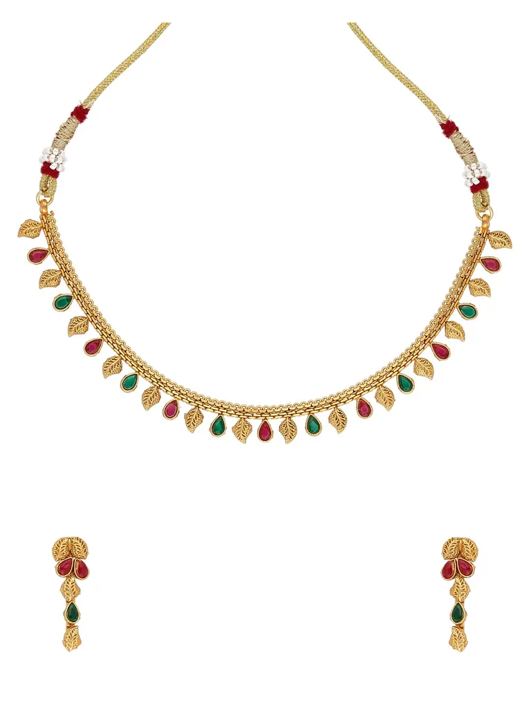 Antique Necklace Set in Rajwadi finish - A2900