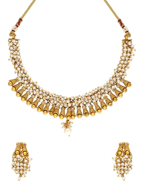 Antique Necklace Set in Rajwadi finish - A2967