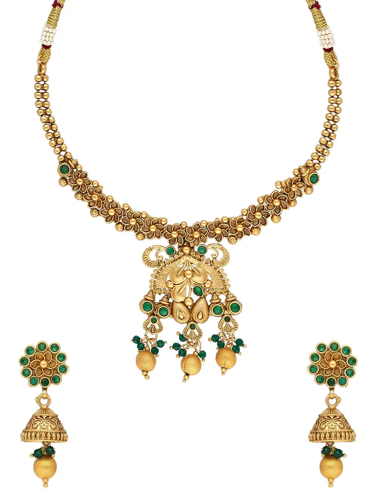 Antique Necklace Set in Rajwadi finish - A3212