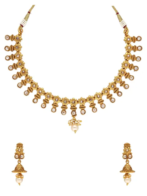 Antique Necklace Set in Gold finish - A2449