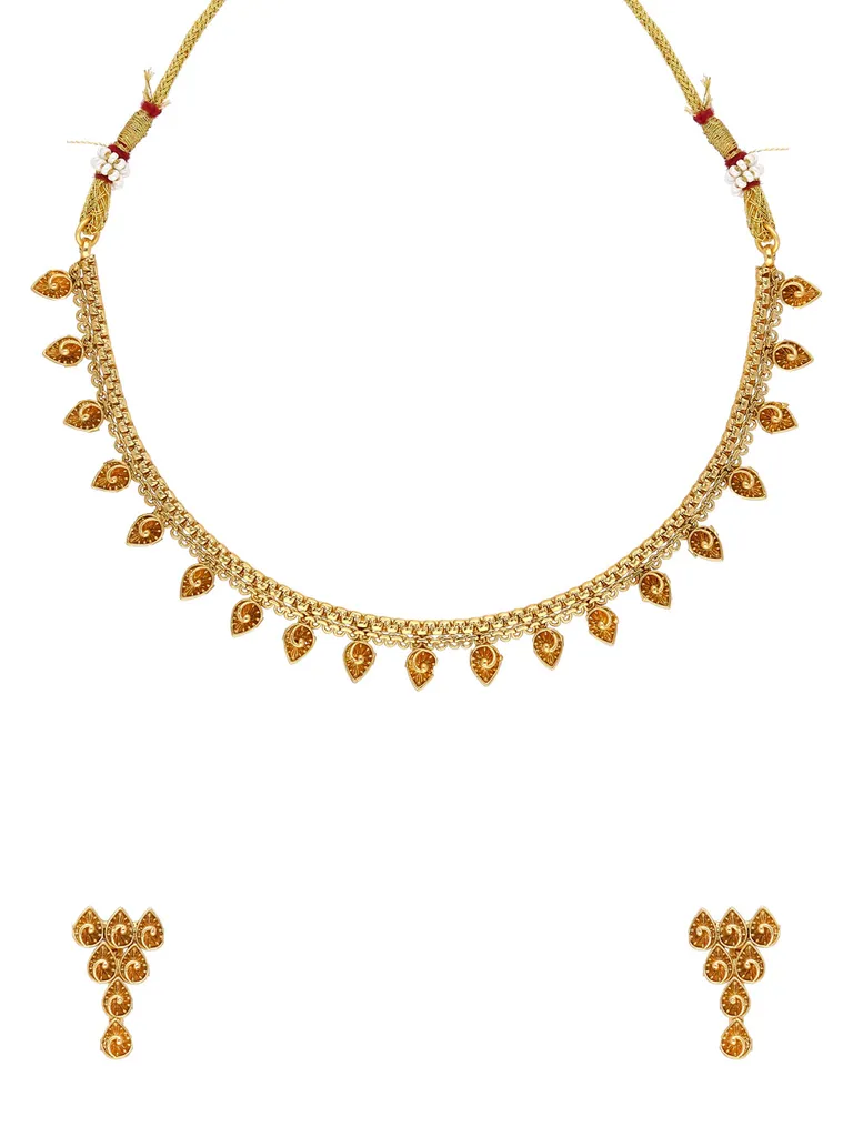 Antique Necklace Set in Gold finish - A2904