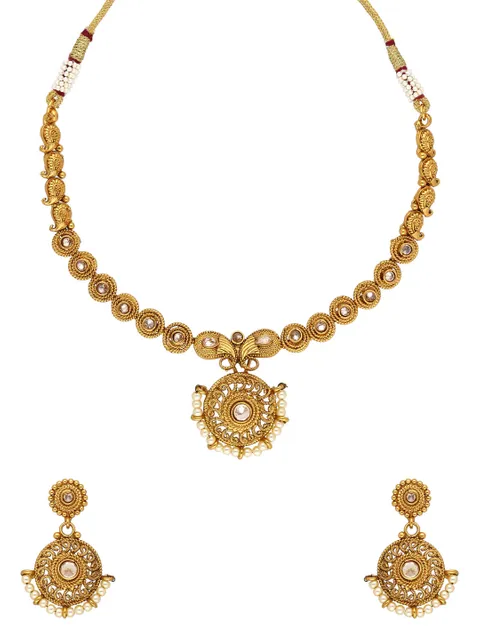 Antique Necklace Set in Gold finish - A2403