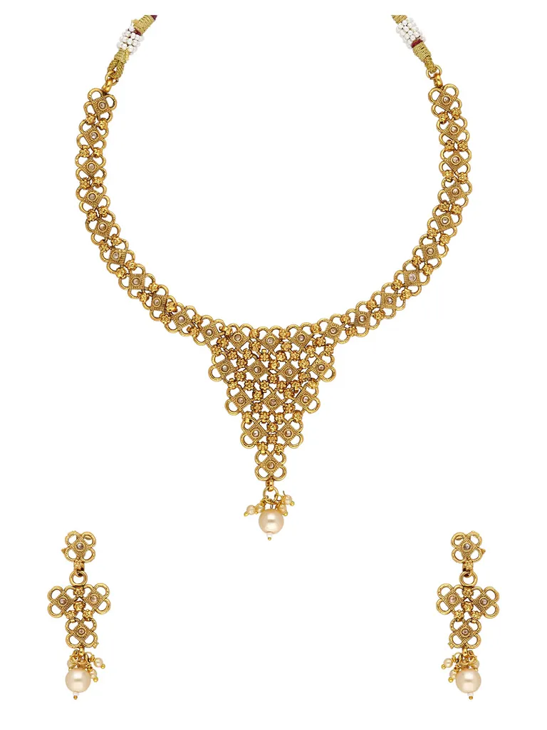 Antique Necklace Set in Gold finish - A2809