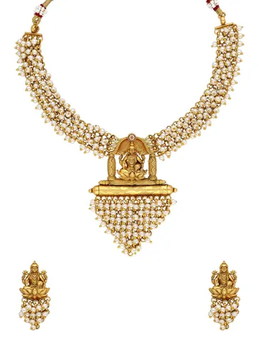 Temple Necklace Set in Gold finish - A3068