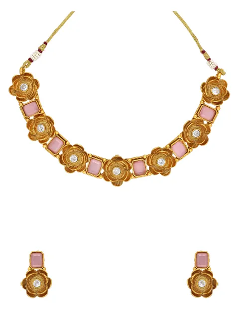 Antique Necklace Set in Rajwadi finish - A2995