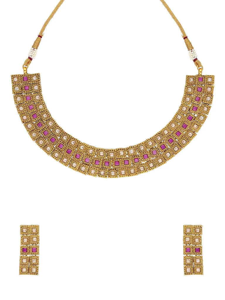 Antique Necklace Set in Gold finish - A2619