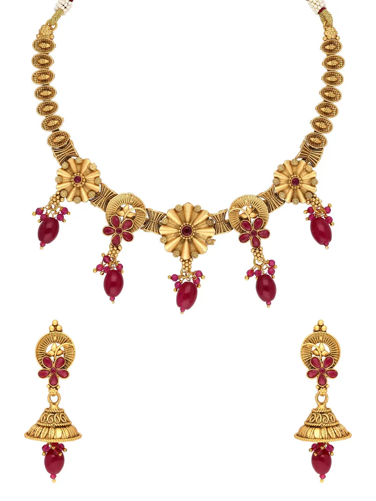 Antique Necklace Set in Rajwadi finish - A3142