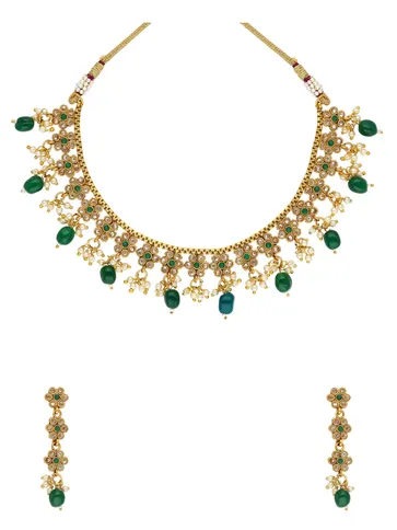 Reverse AD Necklace Set in Gold finish - A2472