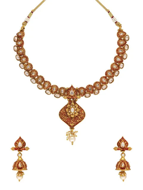 Meenakari Necklace Set in Gold finish - A2480
