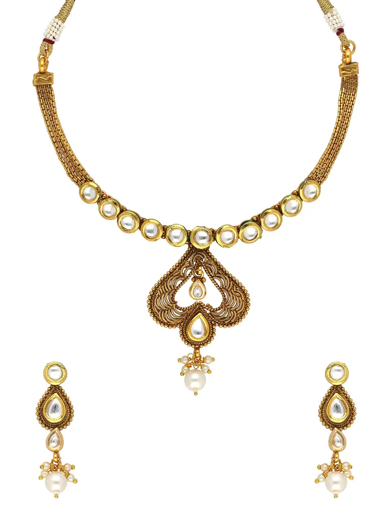 Kundan Necklace Set in Gold finish - A2752