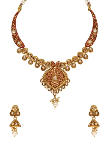 Meenakari Necklace Set in Gold finish - A2483