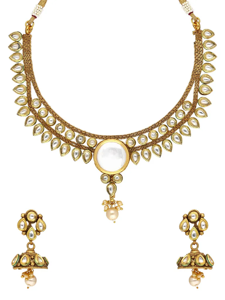 Kundan Necklace Set in Gold finish - A2120