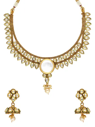 Kundan Necklace Set in Gold finish - A2120